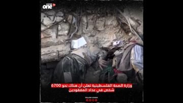 وزارة الصحة الفلسطينية تعلن أن هناك نحو 6700 شخص في عداد المفقودين