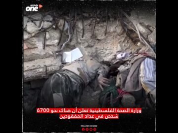 وزارة الصحة الفلسطينية تعلن أن هناك نحو 6700 شخص في عداد المفقودين