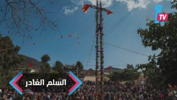 صينيون يتسلقون سلما مرعبا يتألف من 36 شفرة حادة