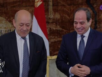 أثارت سخرية واسعة.. كيكة السيسي لوزير خارجية فرنسا احتفالا بعيد ميلاده